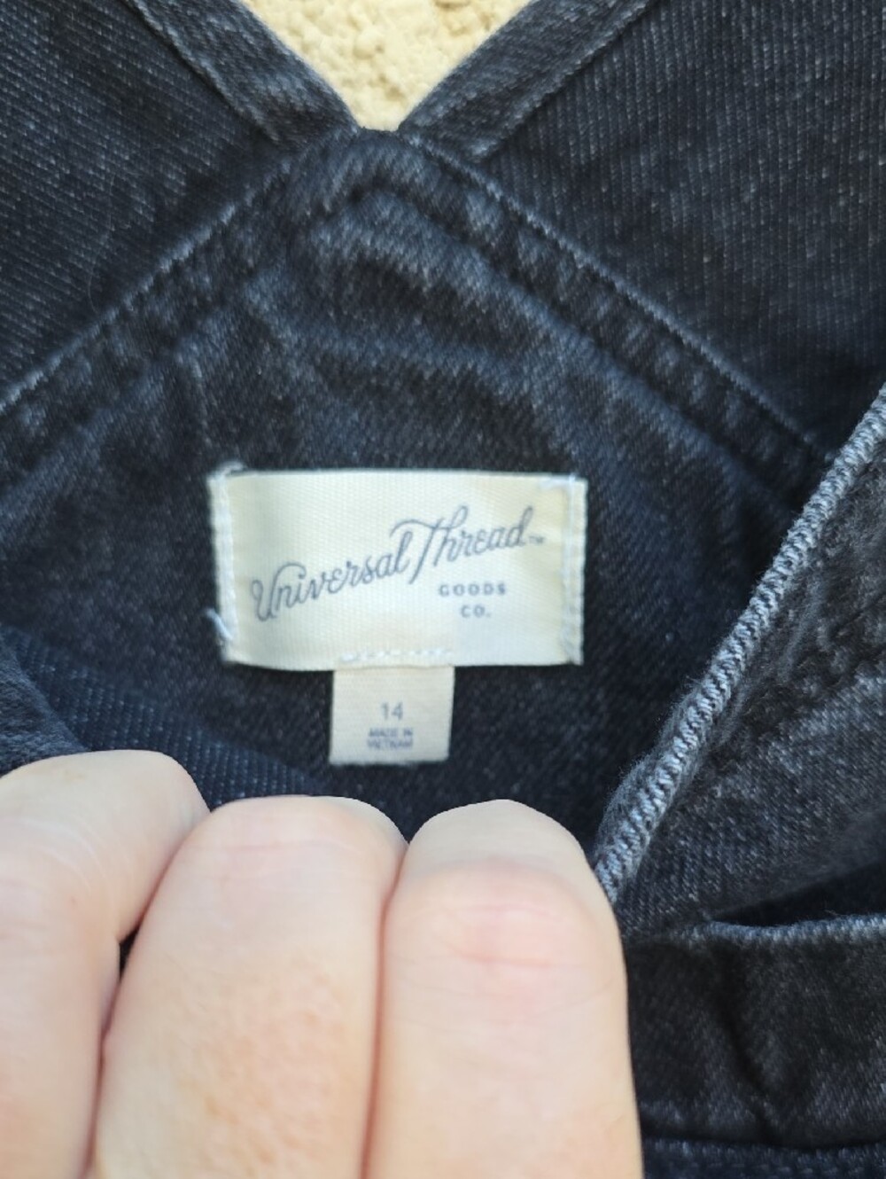 Universal Thread 100% Cotton Black Wash Denim Overalls Size 14 - Picture 2 of 15
